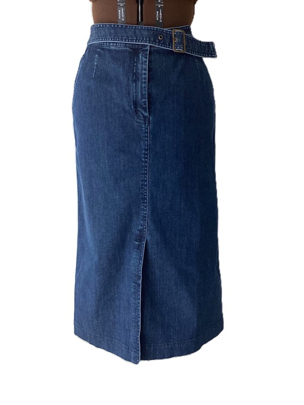 Talbots Petite Midi Denim Straight Skirt